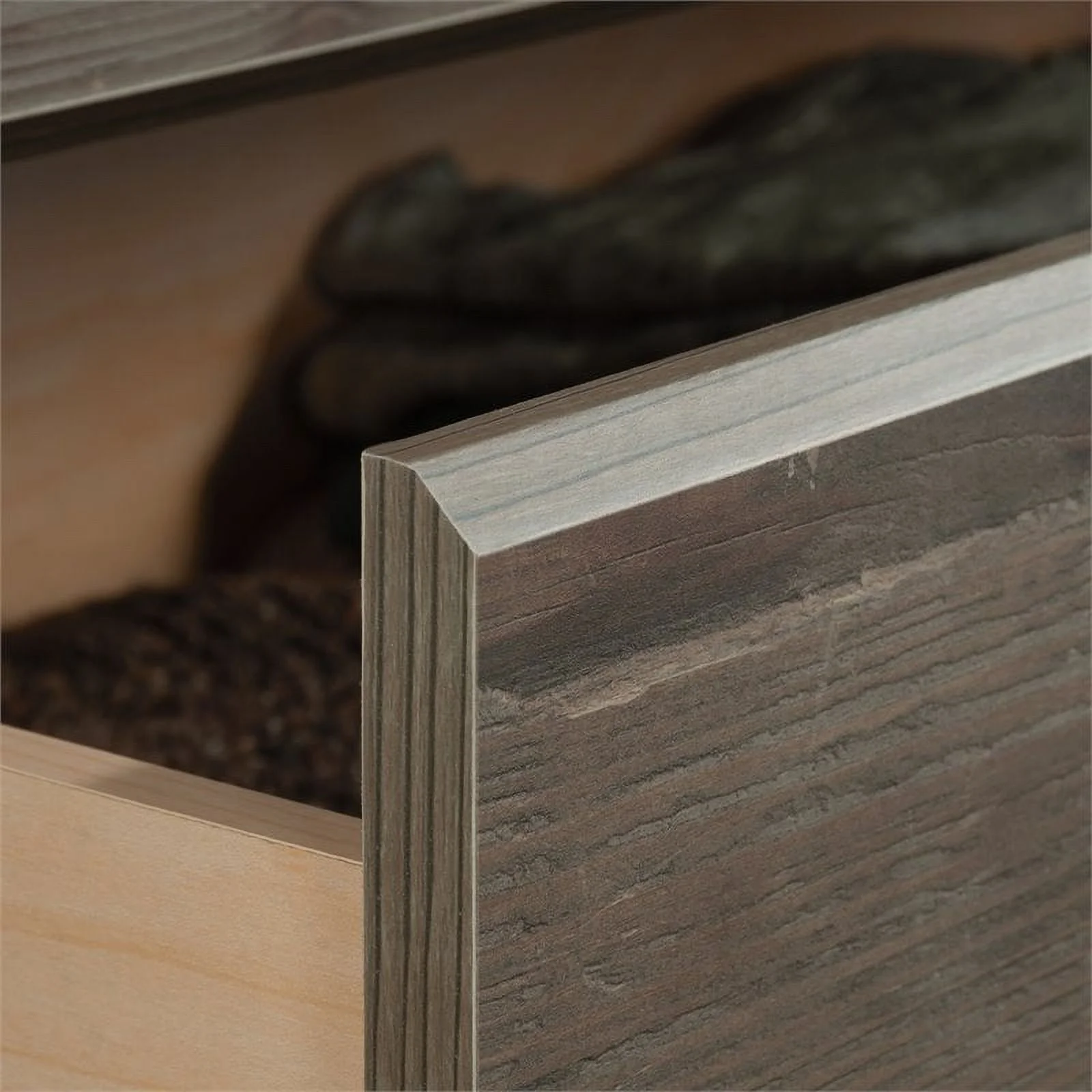 Pemberly Row Engineered Wood 4-Drawer Bedroom Chest in Pebble Pine