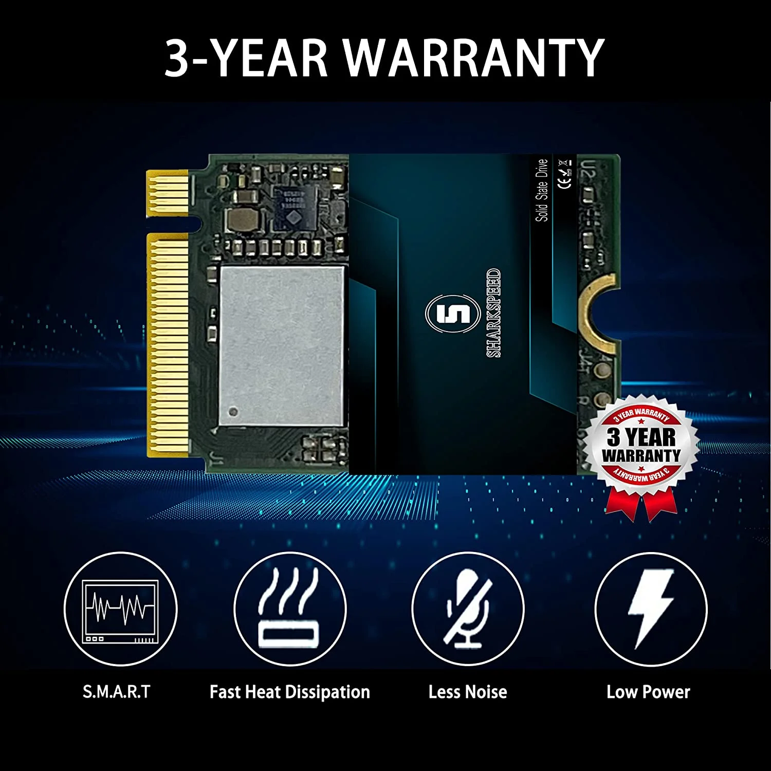 SSD 512GB M.2 2230 NVMe PCIe Gen 3.0X4 SSHARKSPEED Internal Solid State Drive,&nbsp;Compatible with Steam Deck, Microsoft Surface Pro, Ultrabook, Laptop, Desktop PC (M.2 2230 PCIe, 512GB)