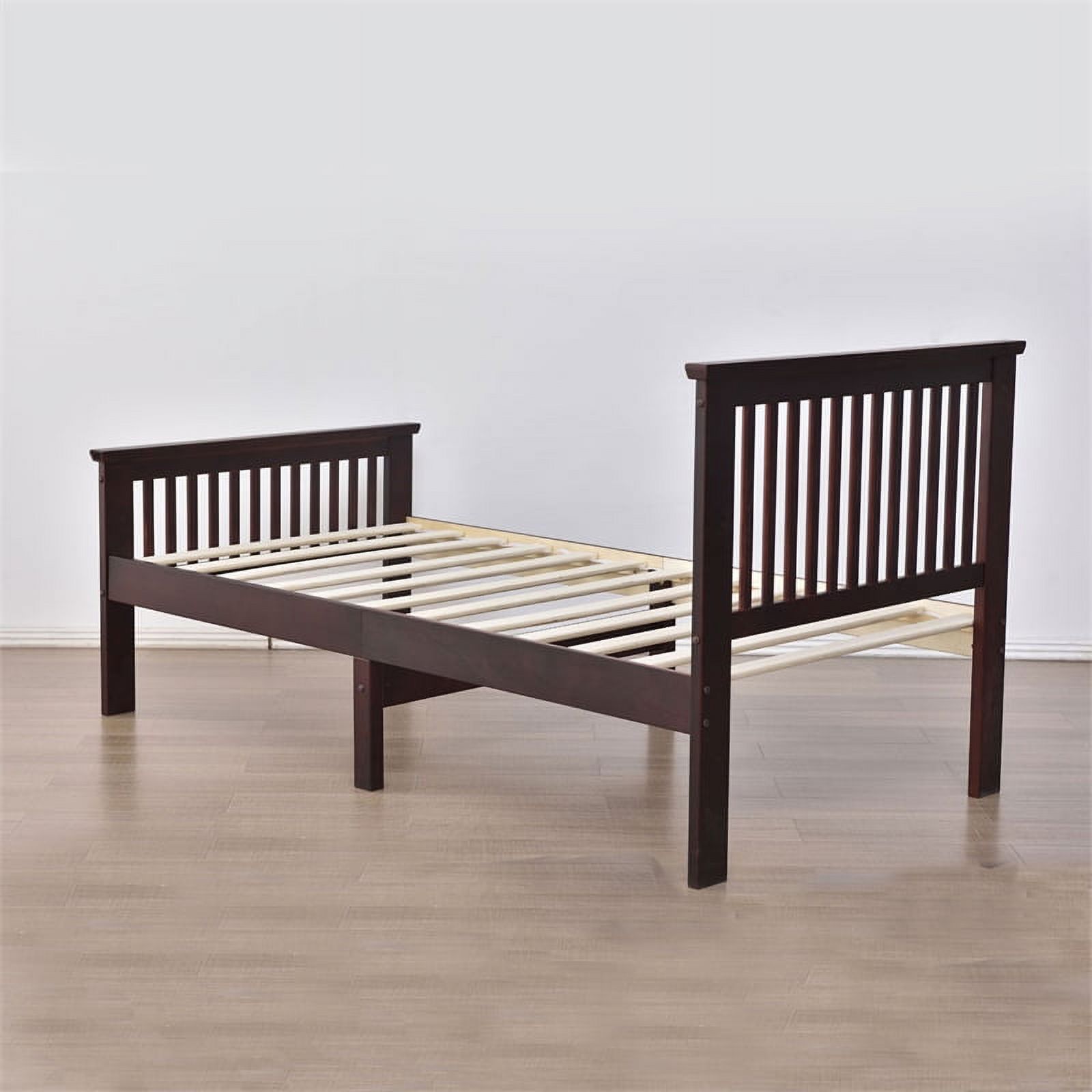 Home Square 2-Piece Set with Pine Twin Bed and Tall Chest Wardrobe in Mahogany