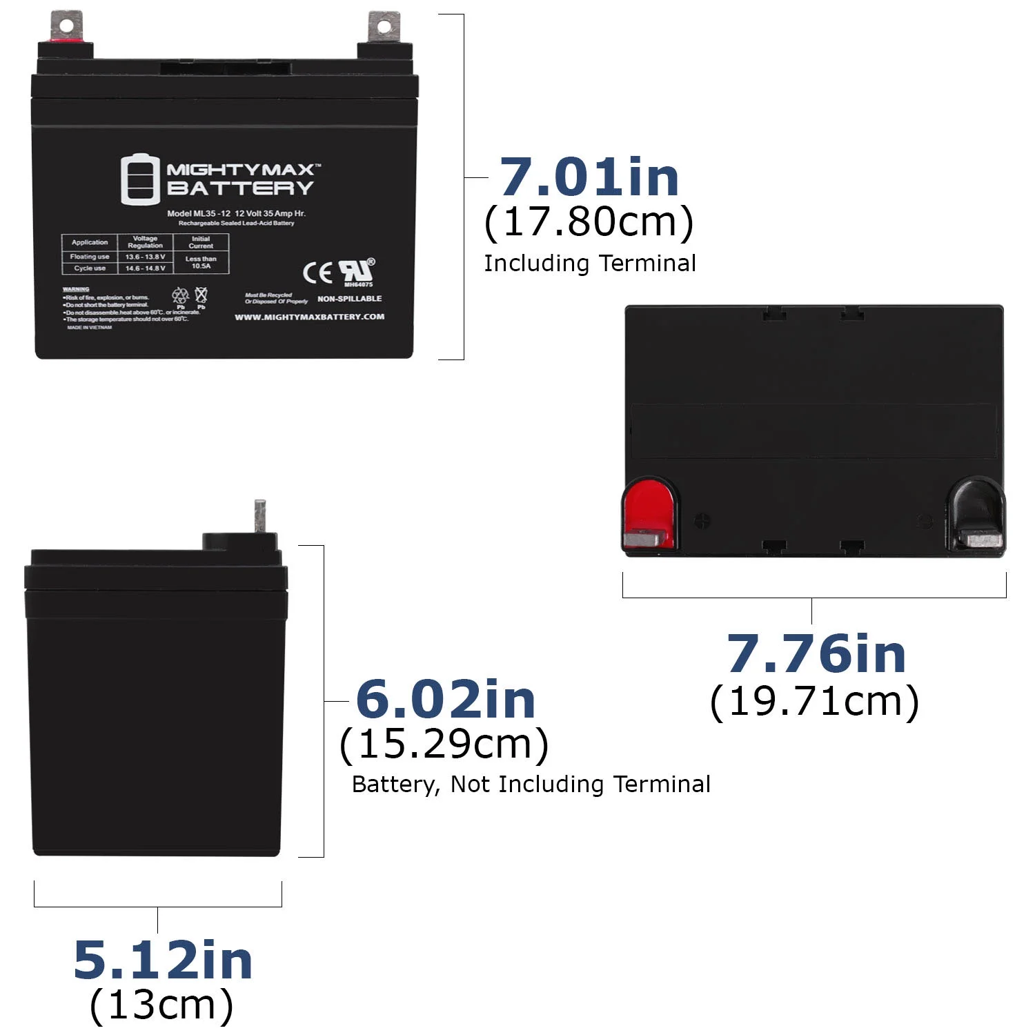 12V 35AH SLA Replacement Battery for Invacare Lynx L-3XR