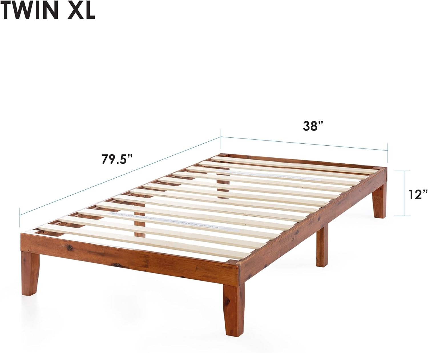 Classic Solid Wood Platform Bed Frame Cherry XL Wood Finish