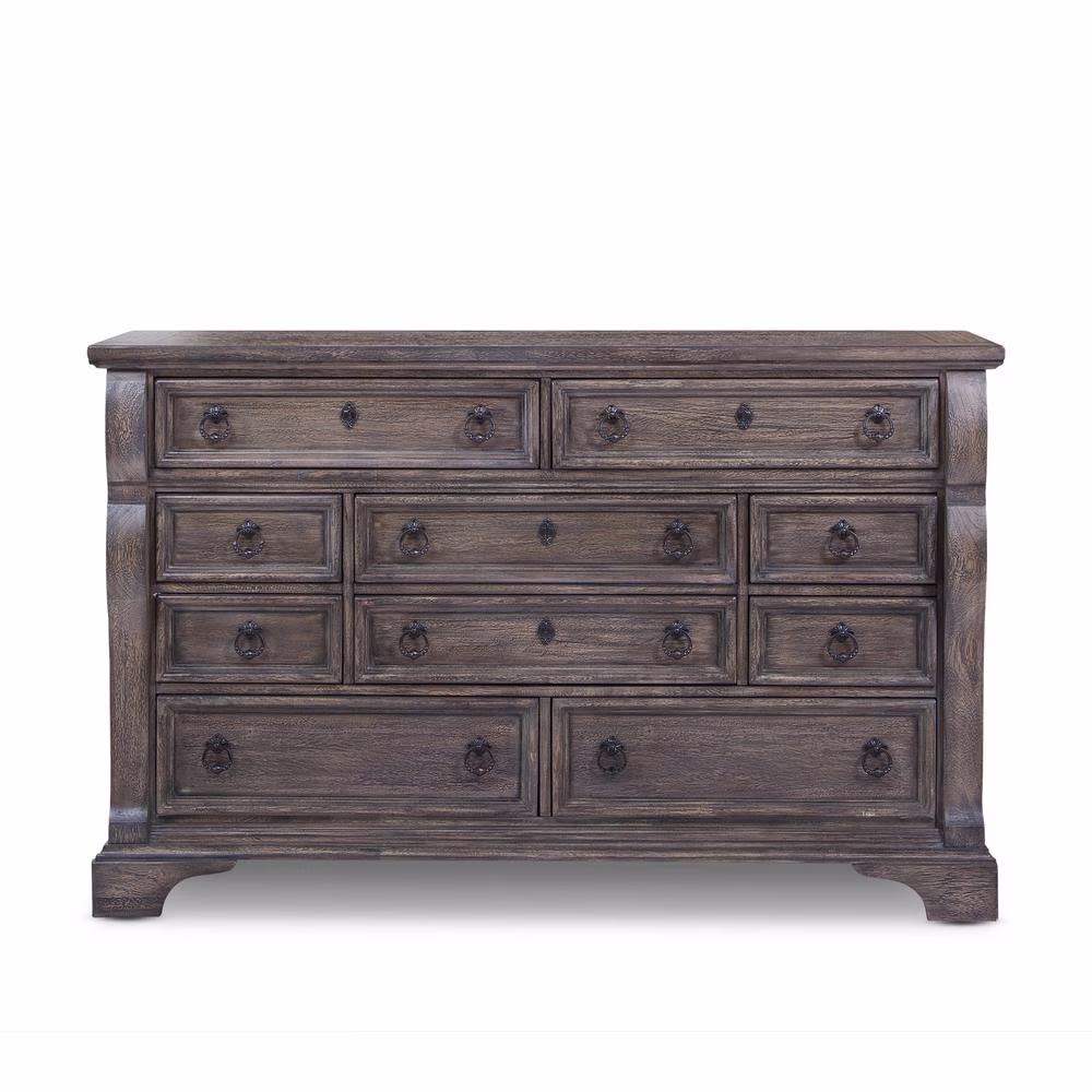 American Woodcrafters Heirloom Rustic Charcoal Wood 10-drawer Triple Dresser