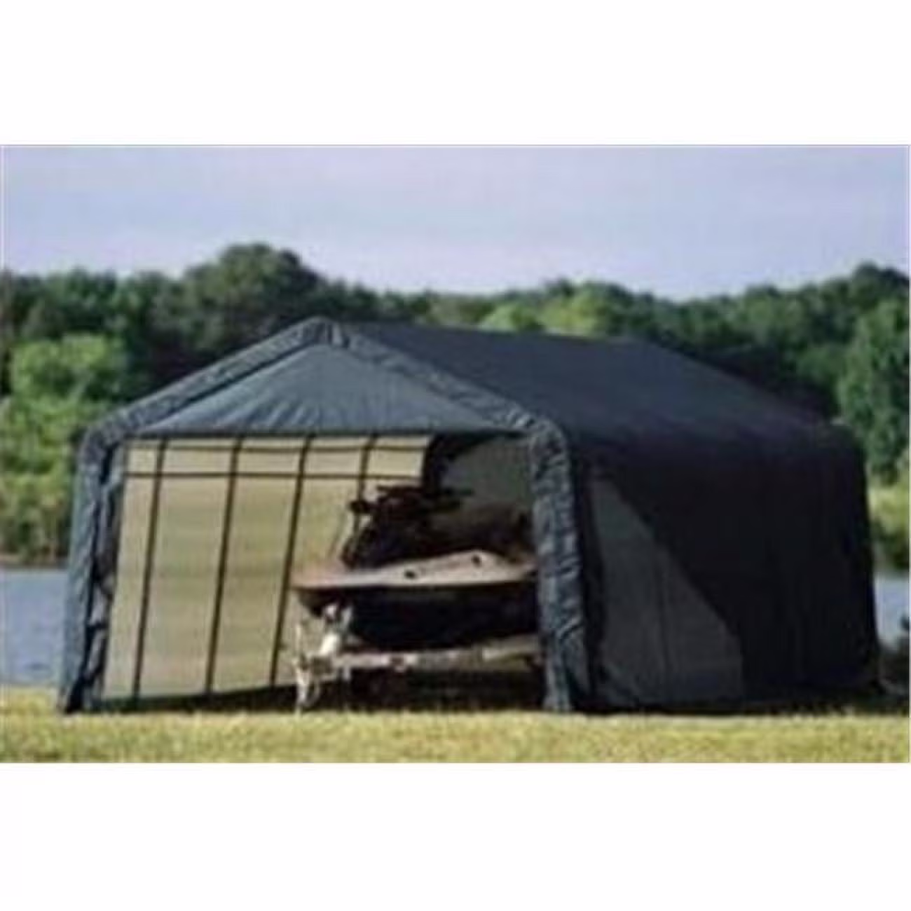 ShelterLogic 76432 12x28x8 Peak Style Shelter- Grey Cover