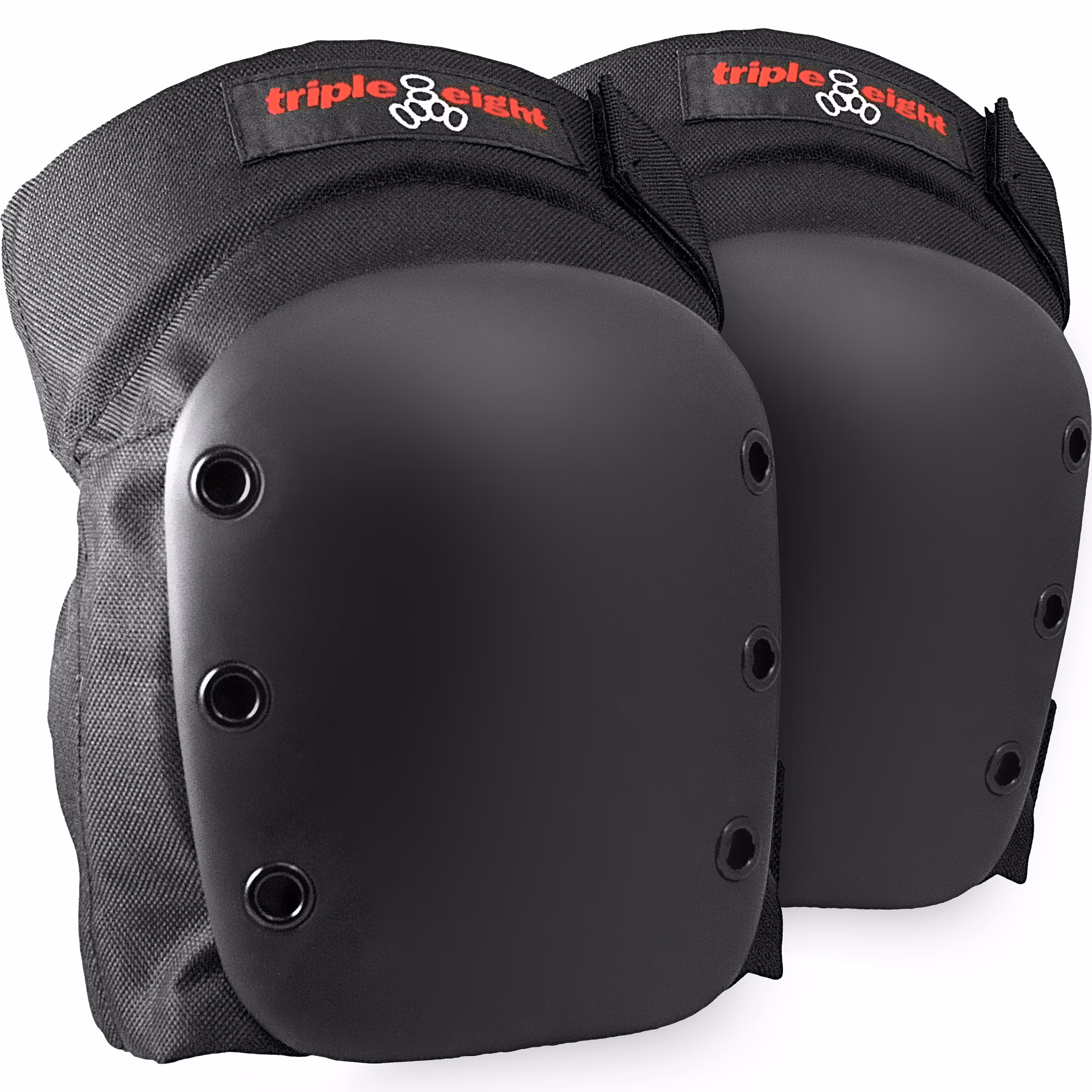 Triple Eight Street Knee Pads for Skateboarding and Roller Derby with Adjustable Straps (1 Pair), Black, Large