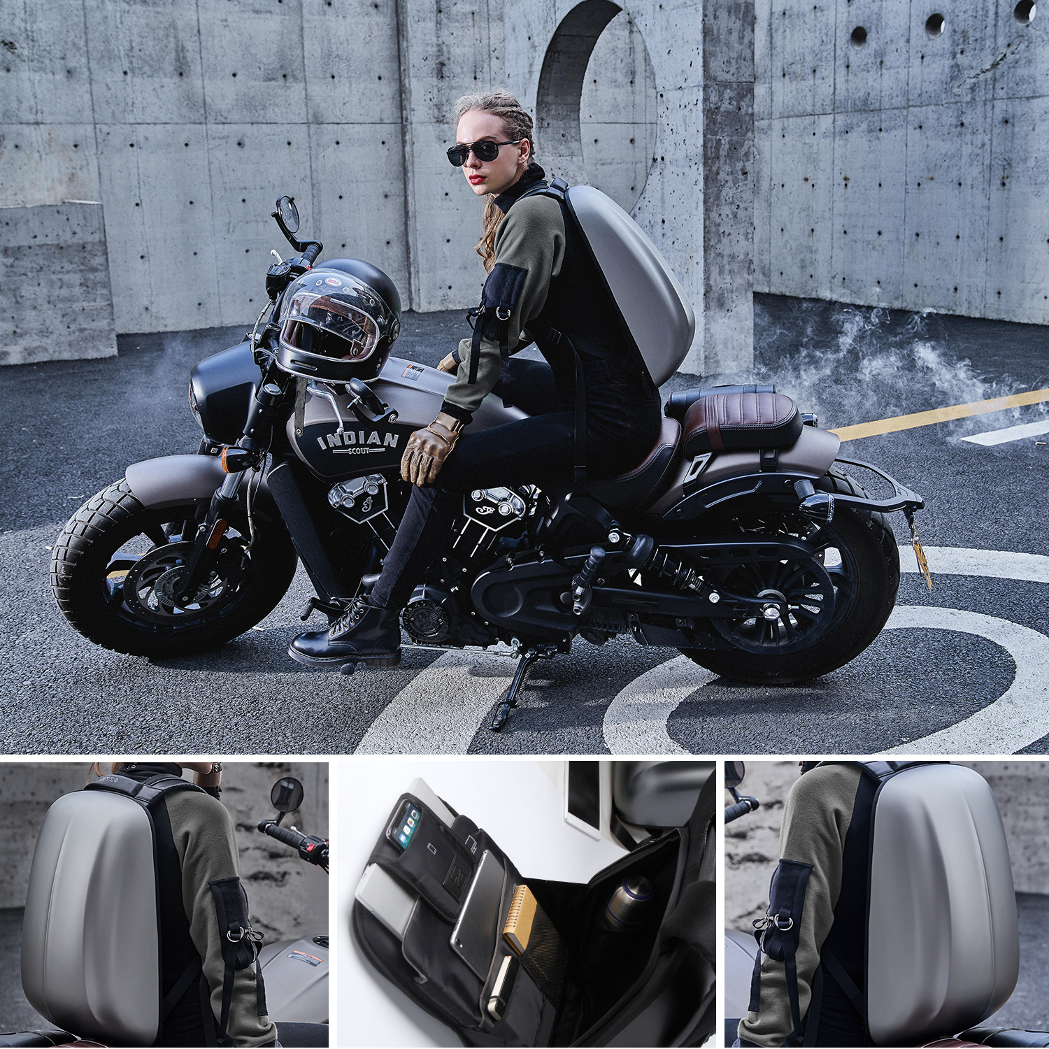 Rockrooster Waterproof Hard Shell Black Backpack for Adult Unisex A1-BK