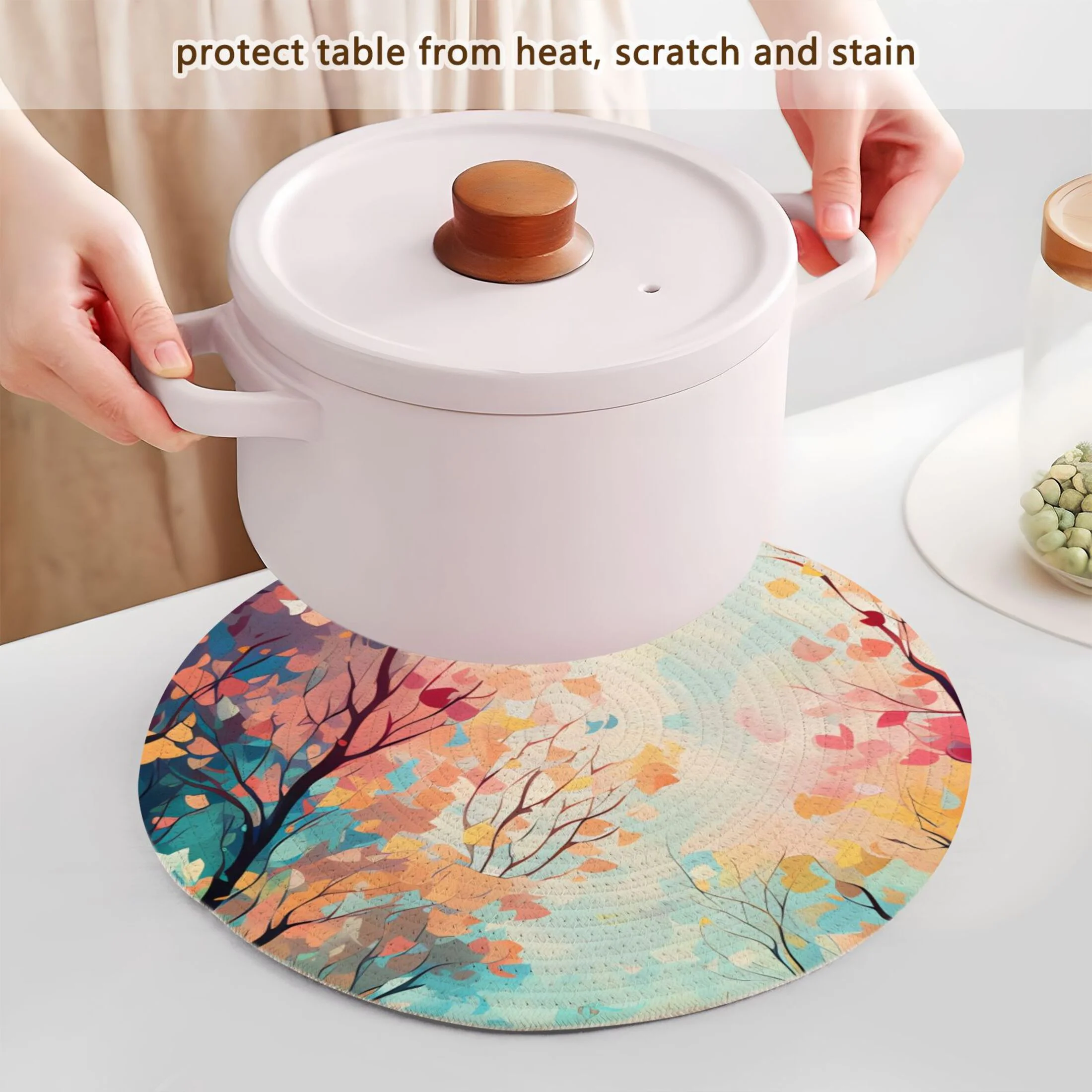 Abstract Trees 3 PCs Pot Holders Trivets Kitchen 15