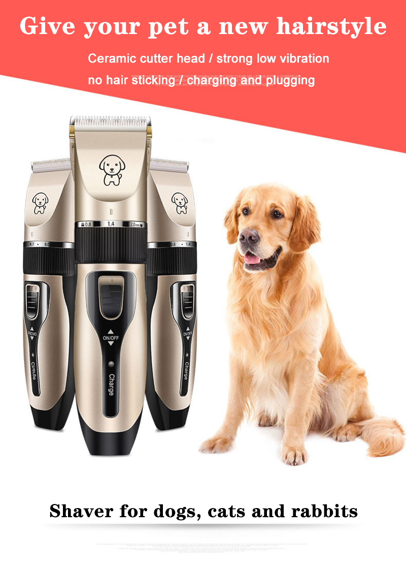 Dog Clippers for Grooming, Cordless Rechargeable Pet Grooming Kit, Electric Quiet Hair Clippers Set for Dogs Cats Pets