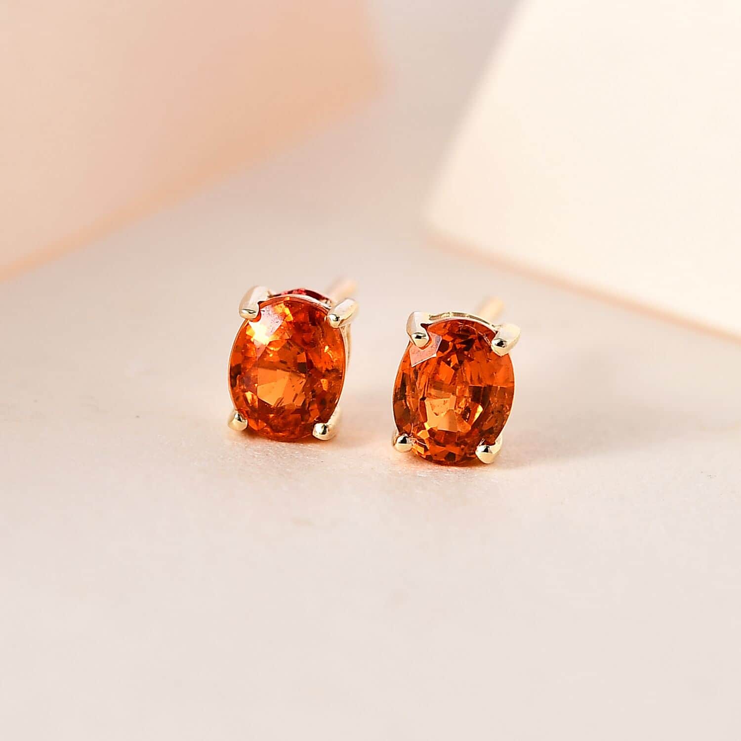 Shop LC Luxoro AAA Garnet Oval 10K Yellow Gold Stud Solitaire Earrings for Women Jewelry Ct 1.03 Birthday Gifts for Women