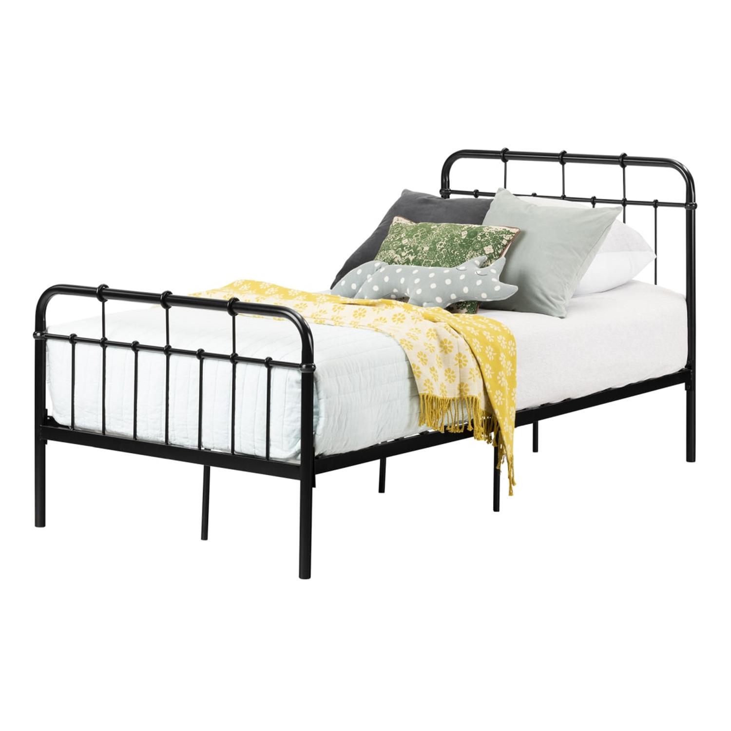 Maykoosh Antique Appeal Metal Platform Bed With Headboard And Footboard
