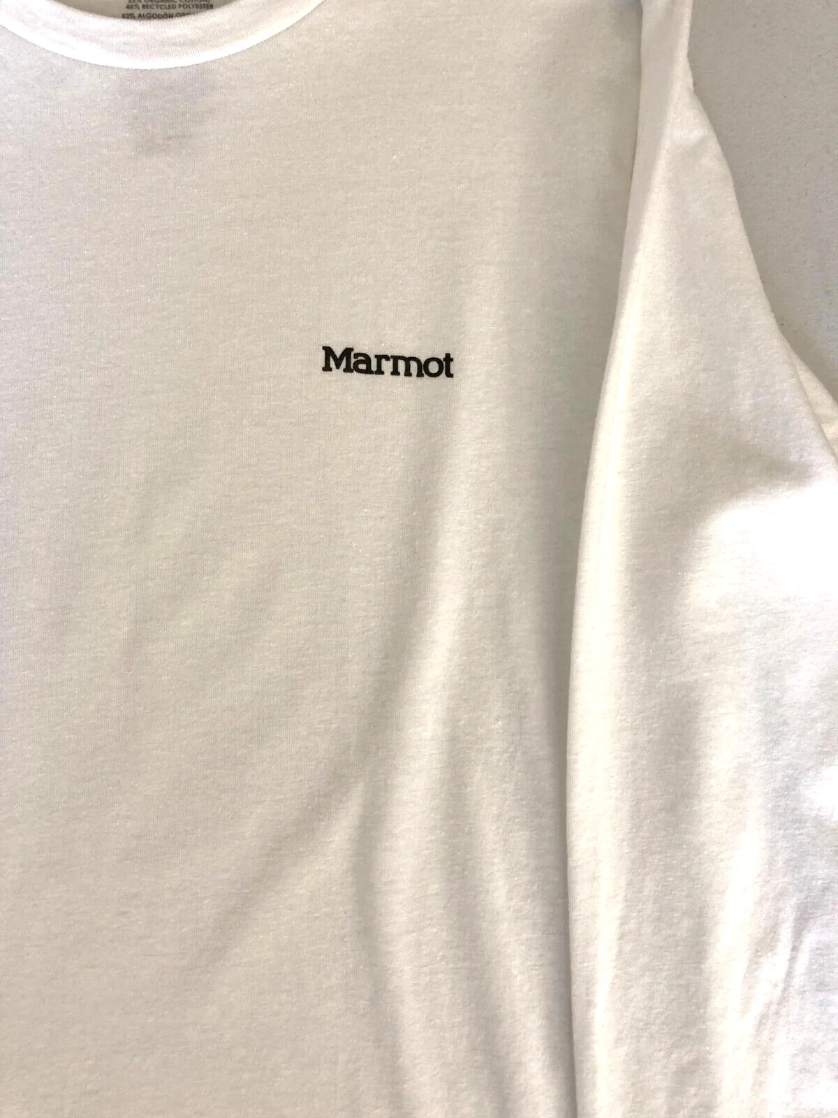 MARMOT Men's Logo Sleeve Graphic Long-Sleeve T-Shirt in White-XL