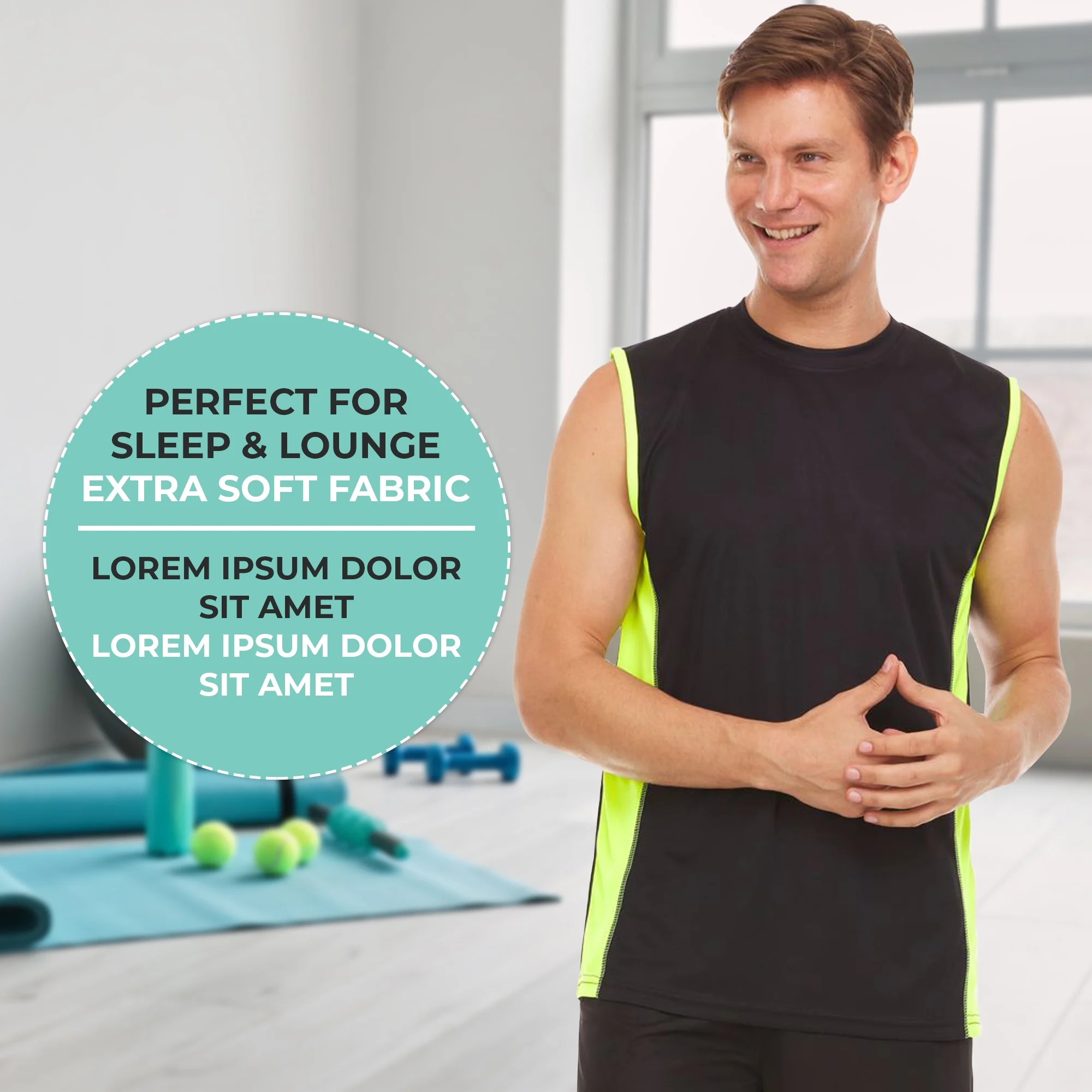 DARESAY Performance Sleeveless Shirts for Men, Dry Fit Muscle Shirts, Athletic Tops for Workout & Active Wear Tees, Up To 3XL (4 Pack)