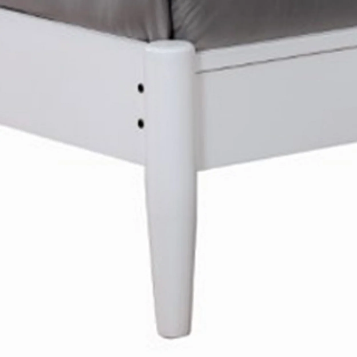 Wooden California King Size Bed with Panel Headboard, White- Saltoro Sherpi