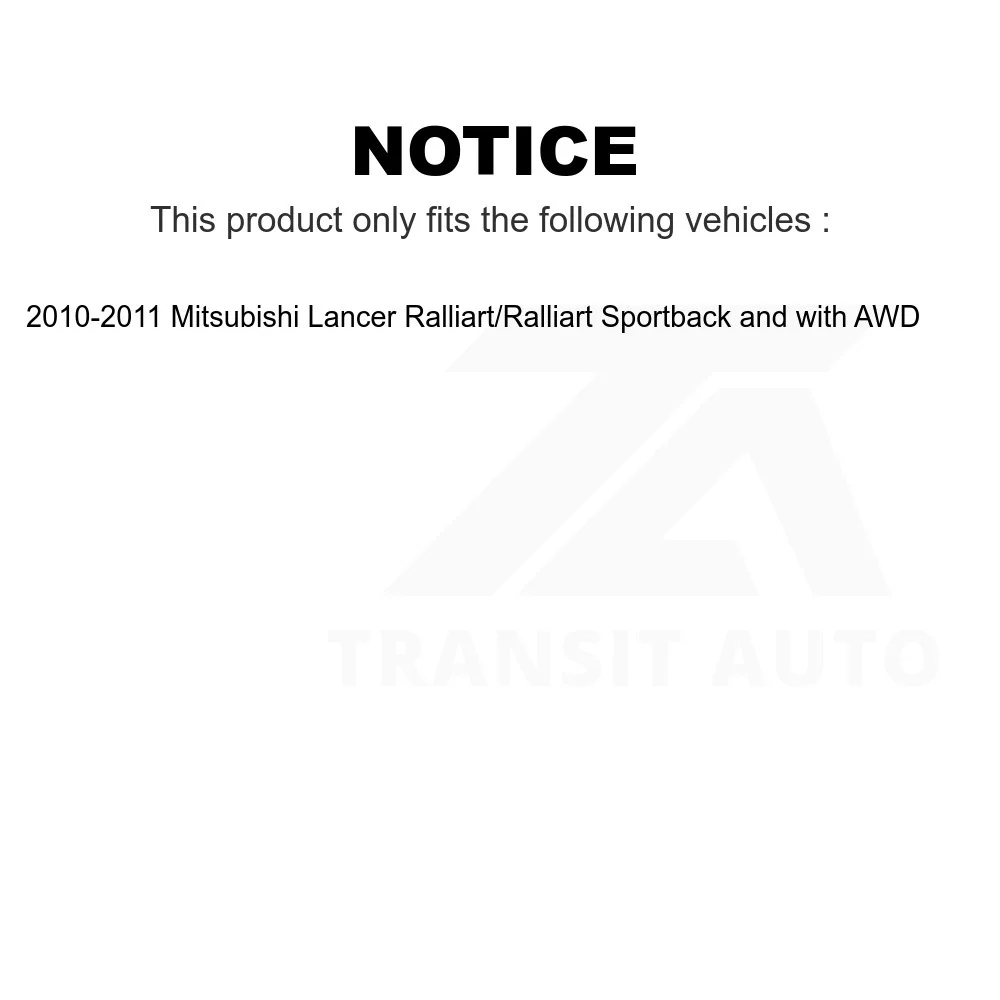 Transit Auto - Front Wheel Bearing And Tie Rod End Kit For 2010-2011 Mitsubishi Lancer Ralliart Sportback with AWD K7T-100238