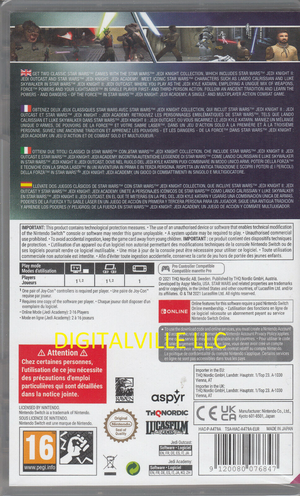 Star Wars Jedi Knight Collection Nintendo Switch Brand New factory Sealed