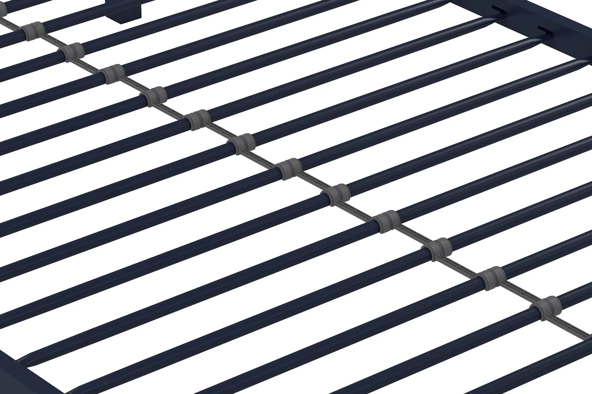 Novogratz Maxwell Twin-Over-Twin Metal Bunk Bed with Ladder and Guardrails, Easy Assembly, Navy Blue