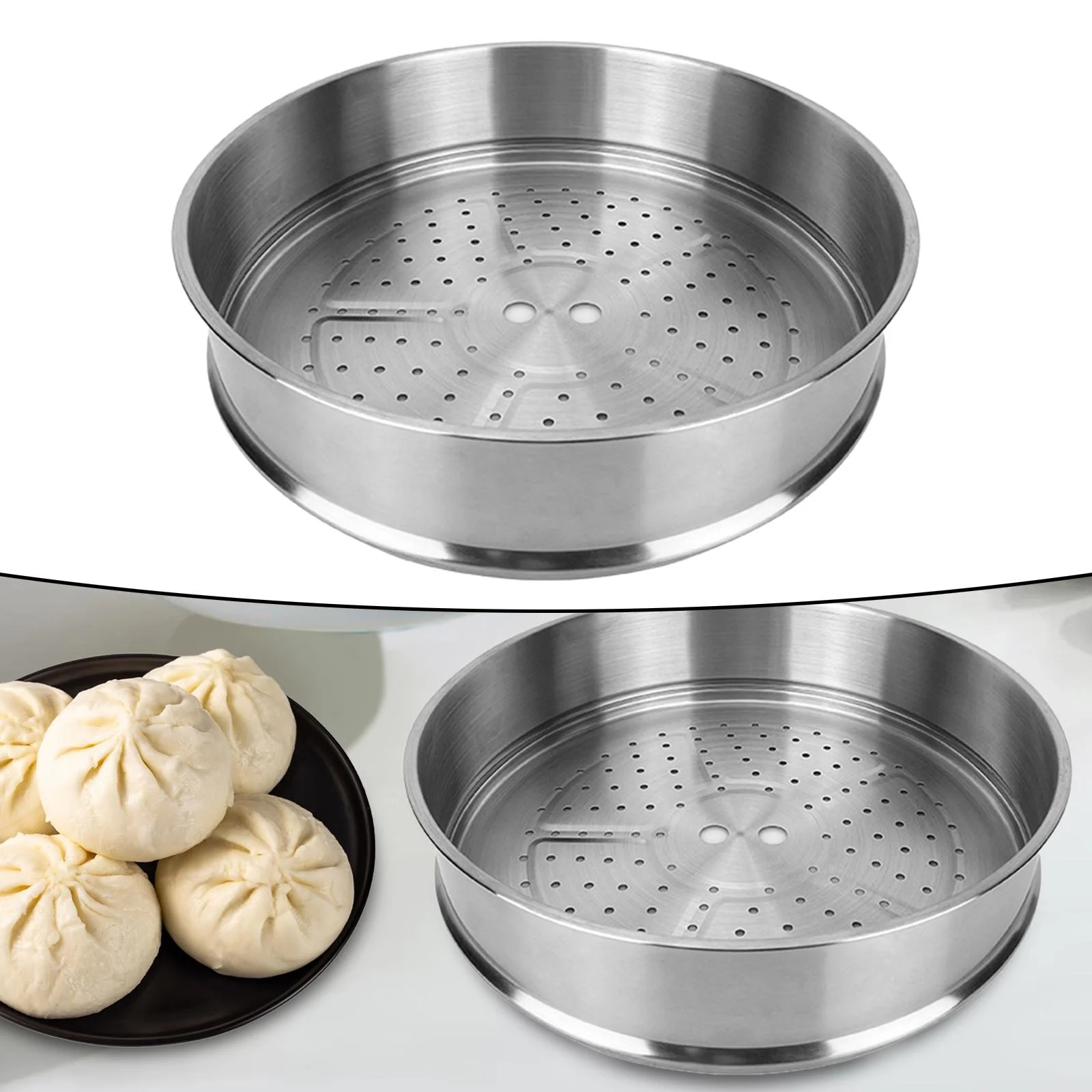 was stainless steel, cook vegetables/fish/meat/food/boiled eggs, non-stick tray, 30cm