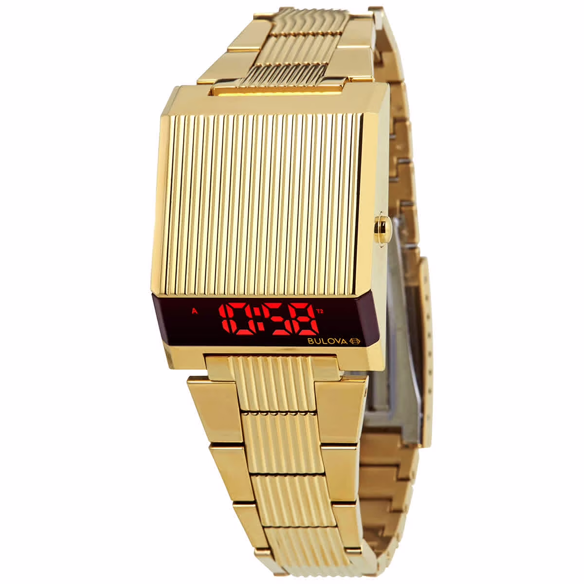 Bulova  31 mm Computron Digital Yellow Gold-Tone Mens Watch