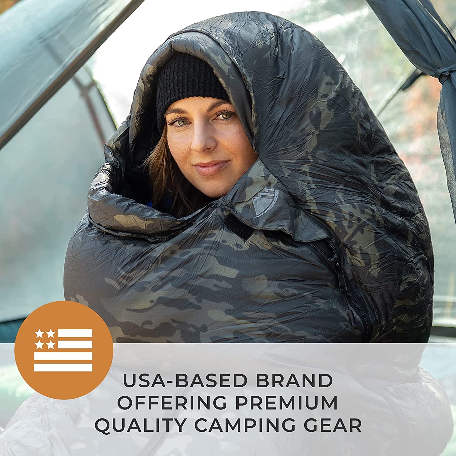 NANYUN Katahdin Ranger 0 F Hiking & Backpacking Sleeping Bag - 4 Season, 625FP Ultralight Sleeping Bag - Water Resistant - Night Camo - Regular