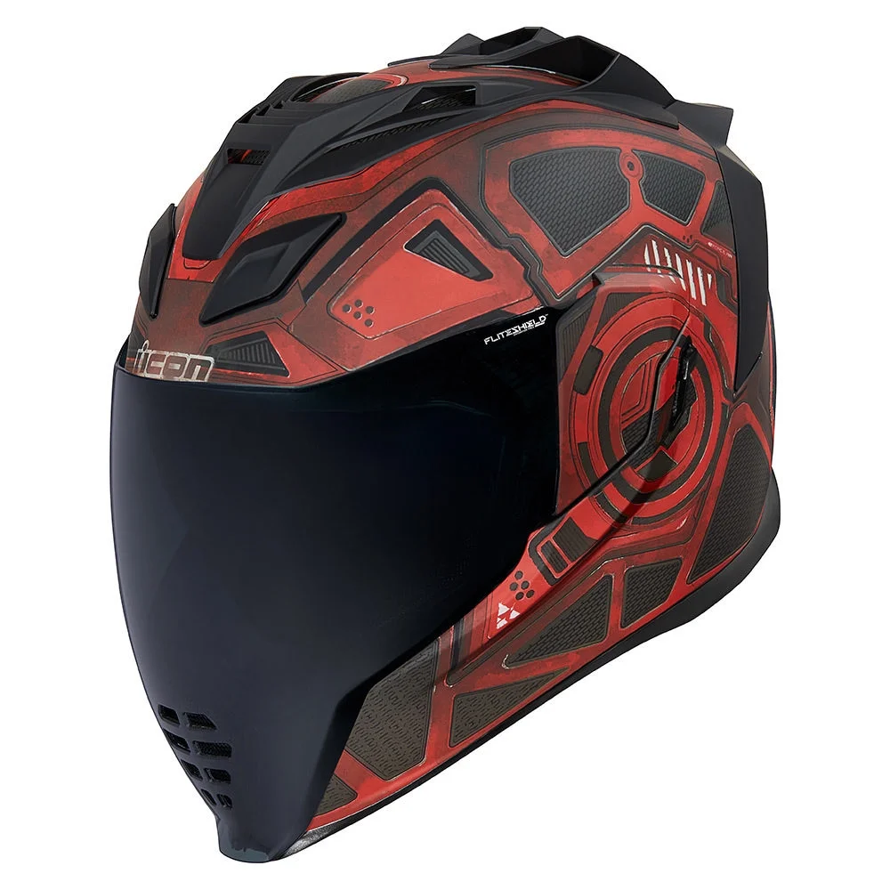 Icon Airflite Blockchain Motorcycle Helmet Red LG