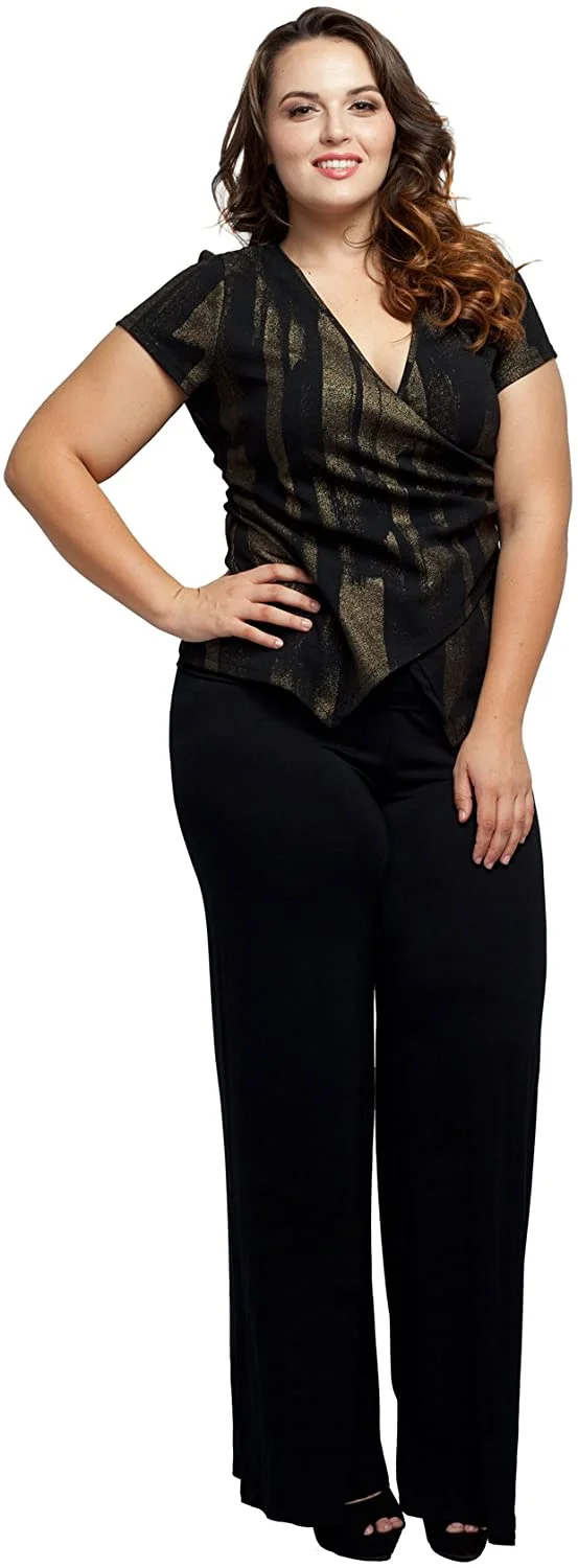 Women's Plus Size Premium Modal Softest Ever Stretchy Pants Palazzo Pants Yoga Pants Made in USA with Imported Fabric