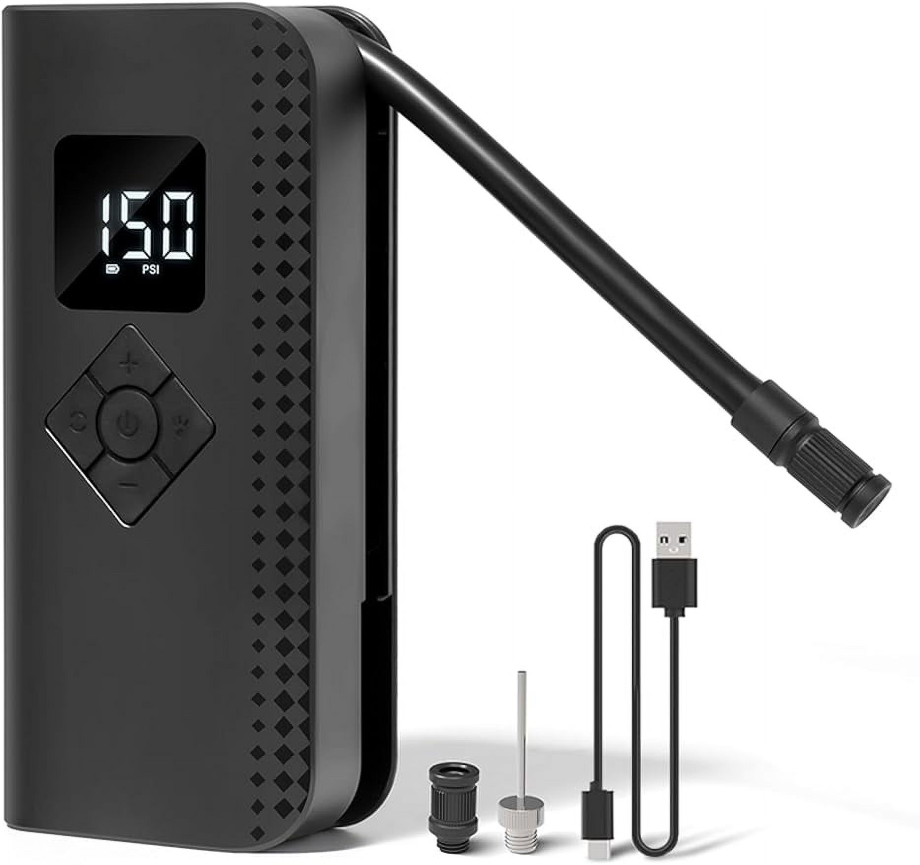 Himiway Tire Inflator Portable Air Compressor, 150PSI 4000mAh Cordless Air Pump with Accurate Pressure LCD Display LED Light, Mini Tire Pump for Car, Bike, Motorcycles, Ball, Swim Rings