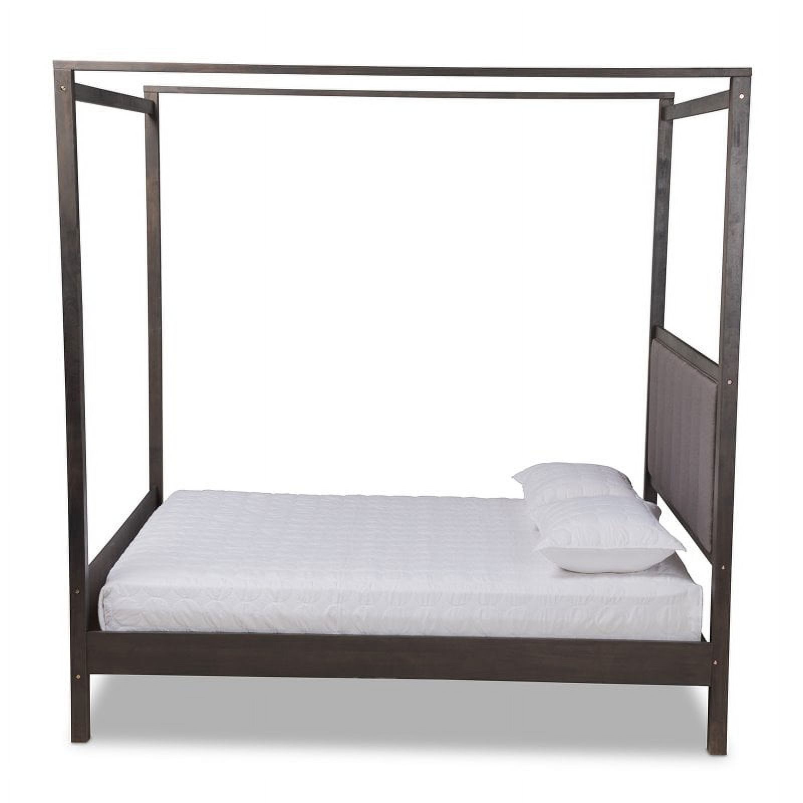 Bowery Hill Gray and Oak Finished Wood King Platform Canopy Bed