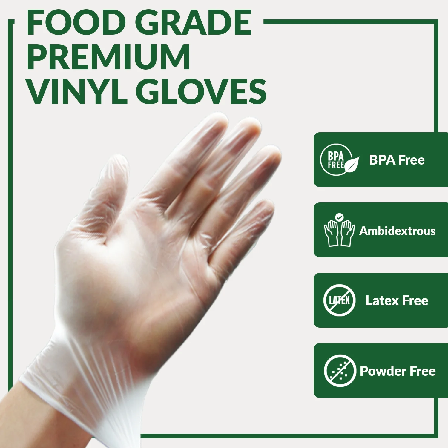 Gorilla Supply Disposable Vinyl Gloves BPA & Latex & Powder Free, 1000 Count, Medium