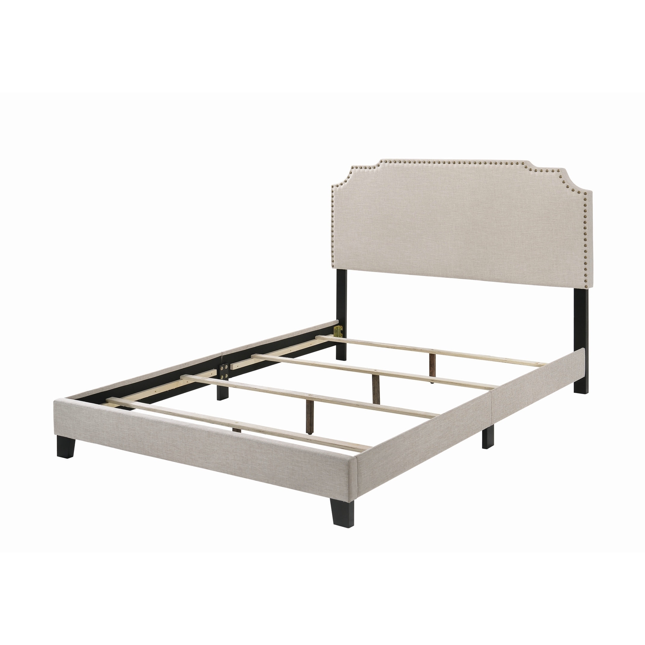 Coaster  Furniture Tamarac Upholstered Nailhead Bed Grey 80