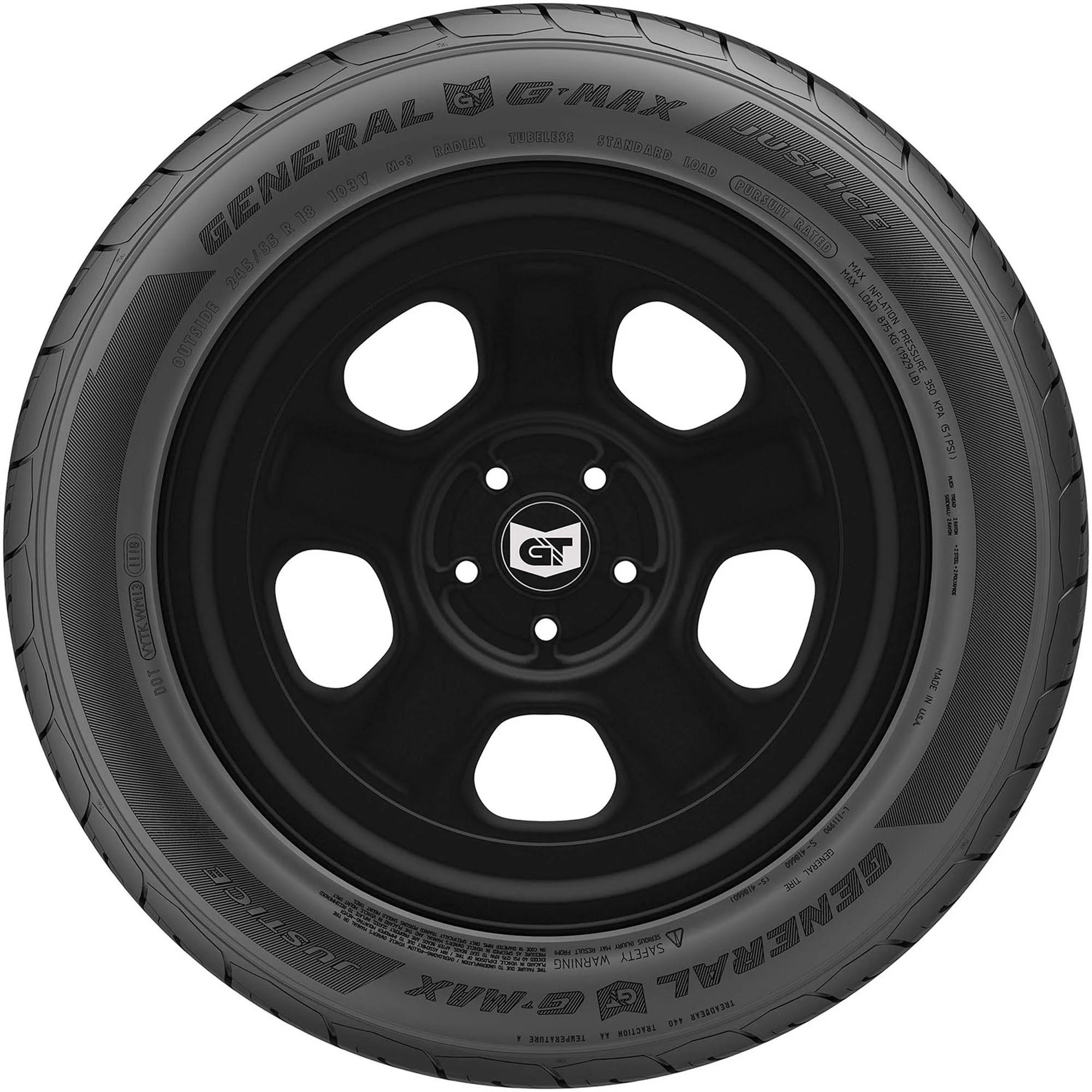 Set of 4 General G-Max Justice 225/60R16 98V Tires Fits: 2003-12 Chevrolet Impala Police, 2013 Chevrolet Impala LS
