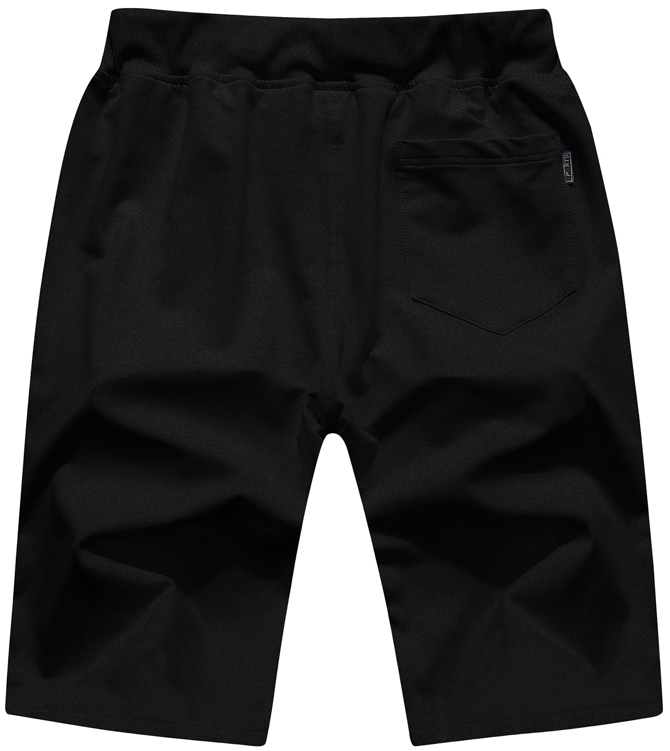 YuKaiChen Mens Shorts Casual Sports Drawstring Zipper Pockets Elastic Waist Black 40