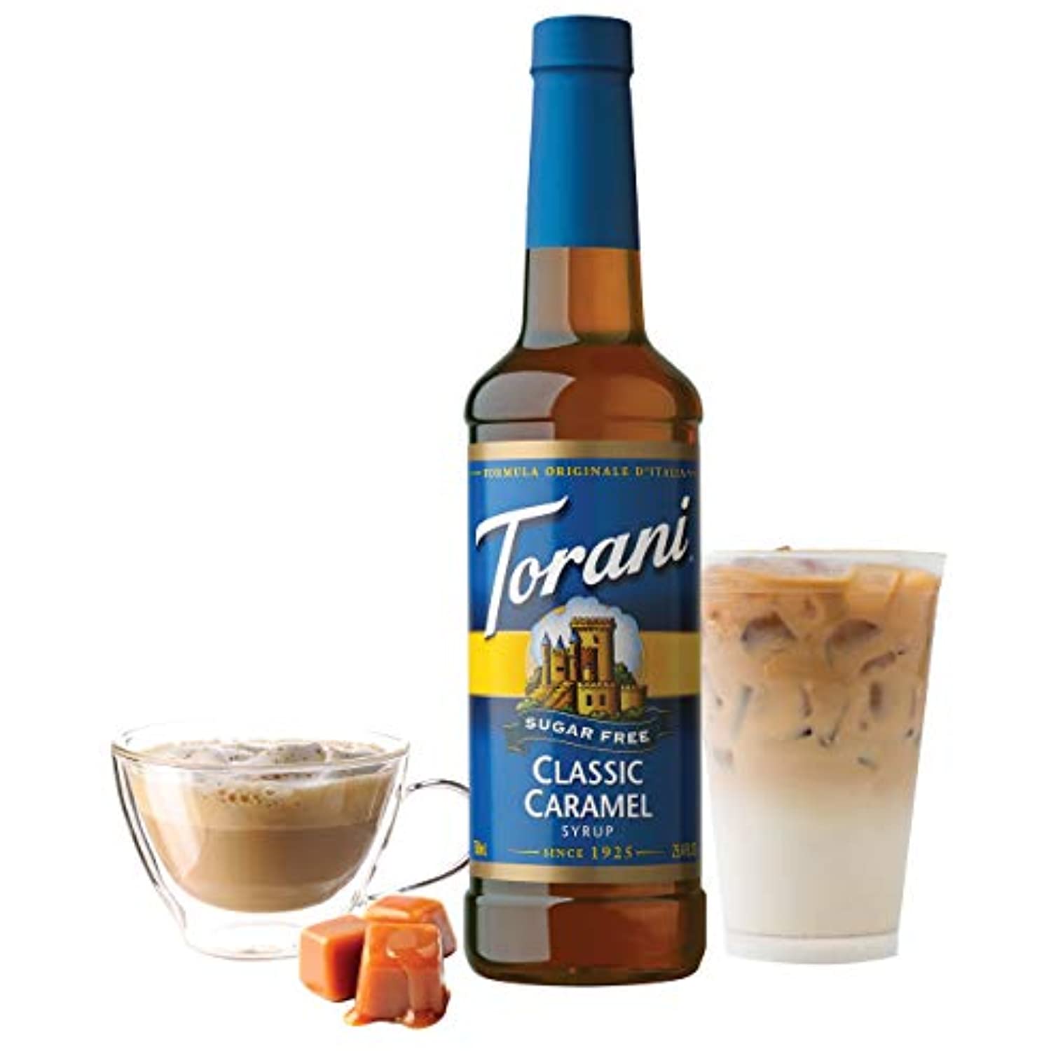 Torani Sugar Free Syrup, Classic Caramel, 25.4 Oz, Pack Of 4
