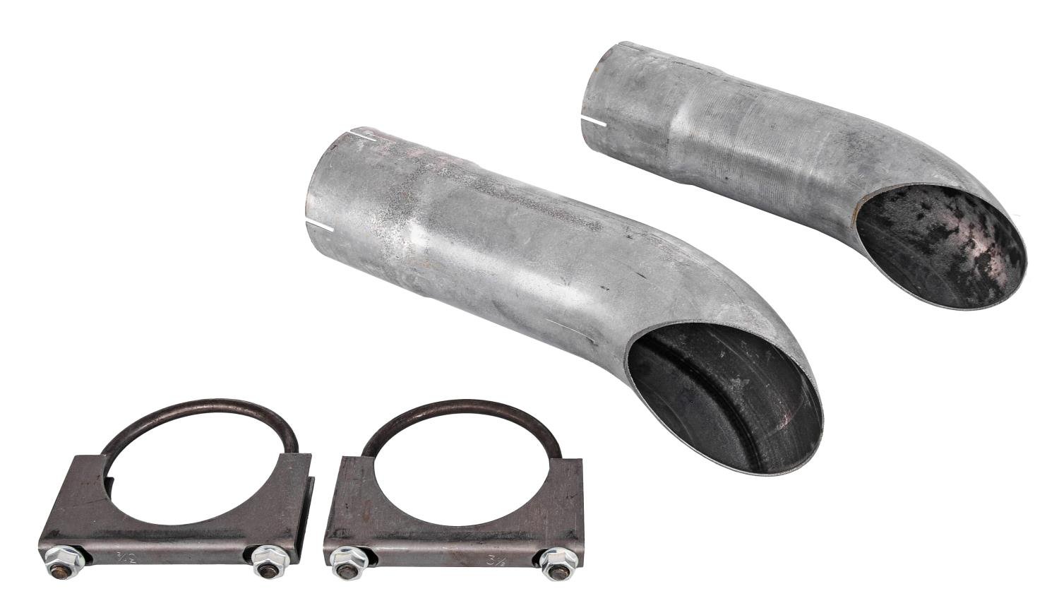 JEGS 30645 Exhaust Turndowns 3.5 ID x 13.5 L Aluminized Steel Pair