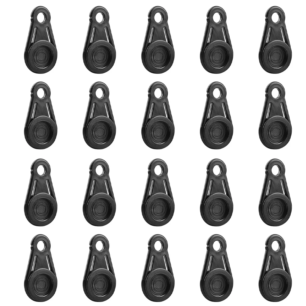OUNONA 16Pcs Tarp Clips Plastic Tarp Grabbers Movable Tent Snaps Camping Tent Clamps