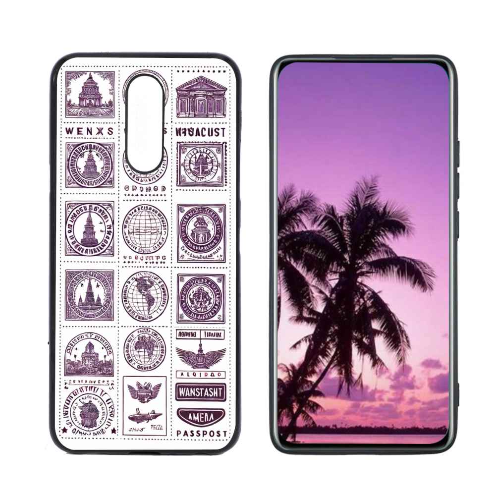 Wanderlust-passport-stamps-4 phone case for LG K12 Plus for Women Men Gifts,Wanderlust-passport-stamps-4 Pattern Soft silicone Style Shockproof Case