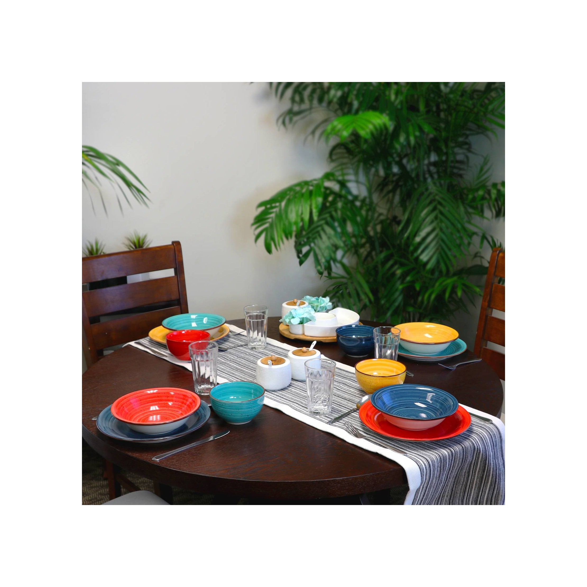 28pc Stoneware Speckle Mix and Match Dinnerware Set