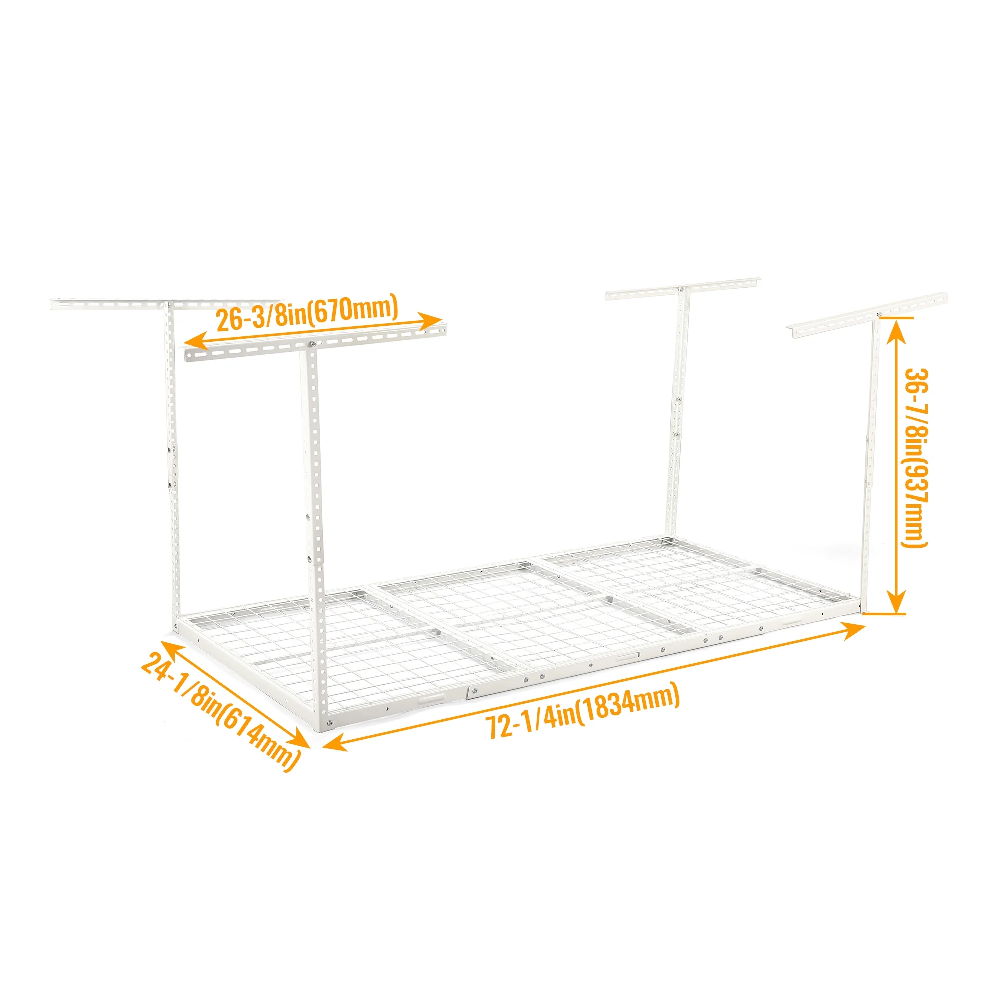 Kojem 3x6 Overhead Garage Storage Adjustable Ceiling Storage Rack, 72