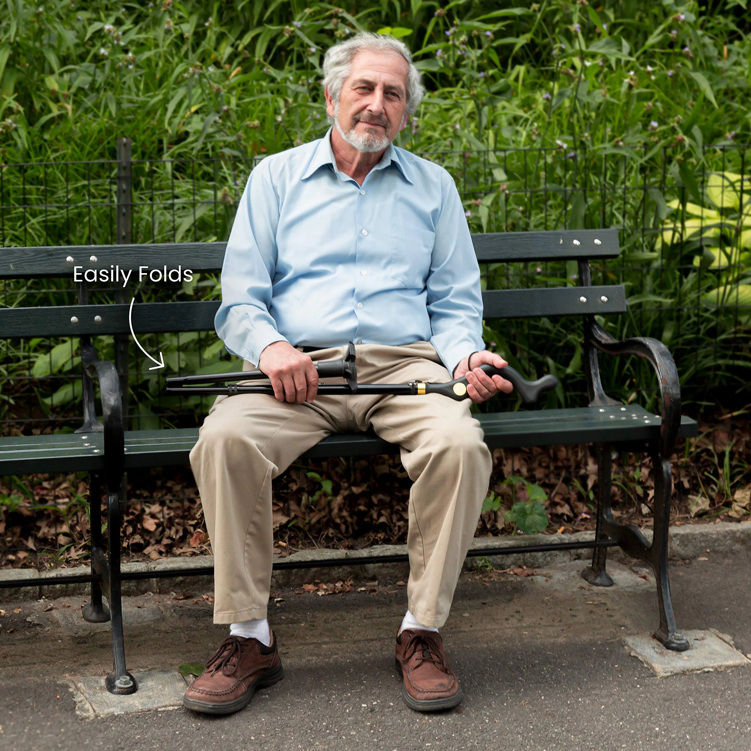 Walking Cane Adult Self-Standing Foldable Collapsible Adjustable Black