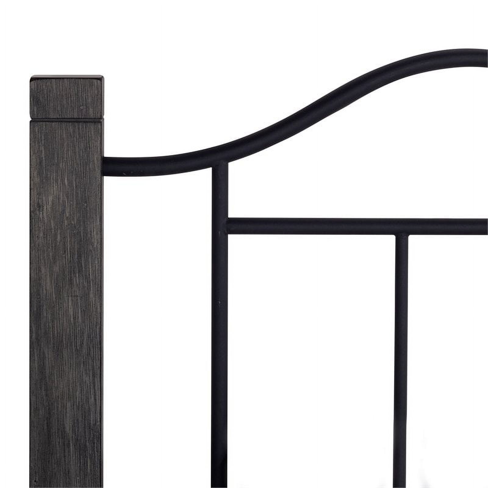 Hillsdale Furniture Dumont Charcoal Wood Posts Scrolled Black Metal Twin Headboard