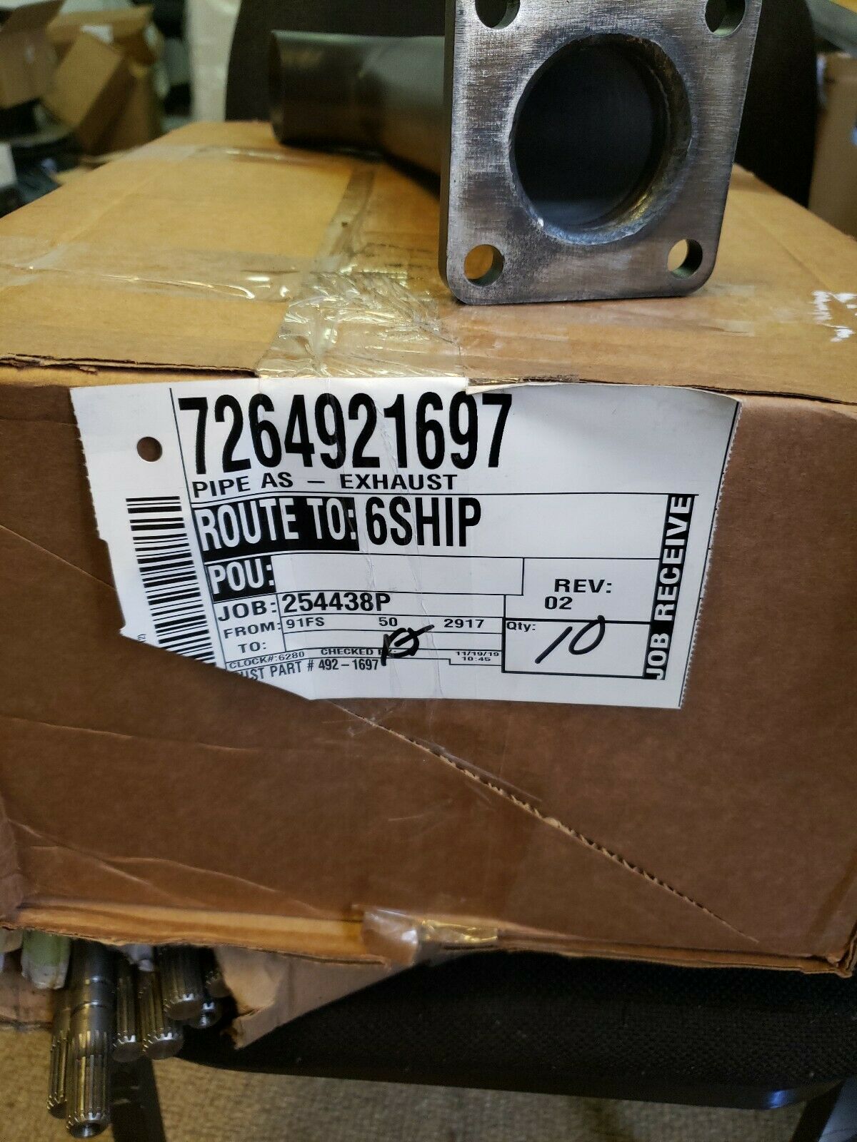 CATERPILLAR 12 INCH STEEL EXHAUST PIPE / STACK, MOUNTABLE, 492-1687, 239524 P,