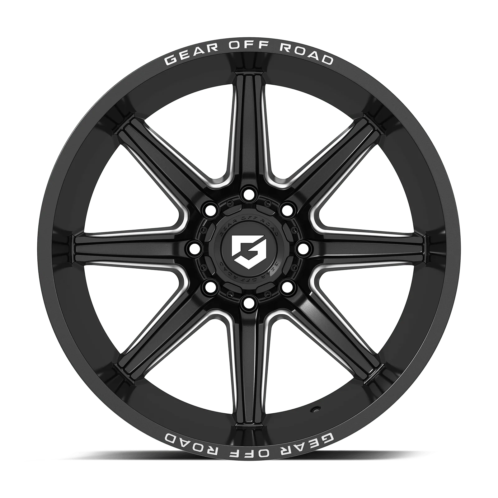 Gear Off Road 765BM 765BM-2108919 20X10 8X180 (-19) G/A 765BM (HB 124.3) Gloss Black with Milled Accents & Lip Logo A260834