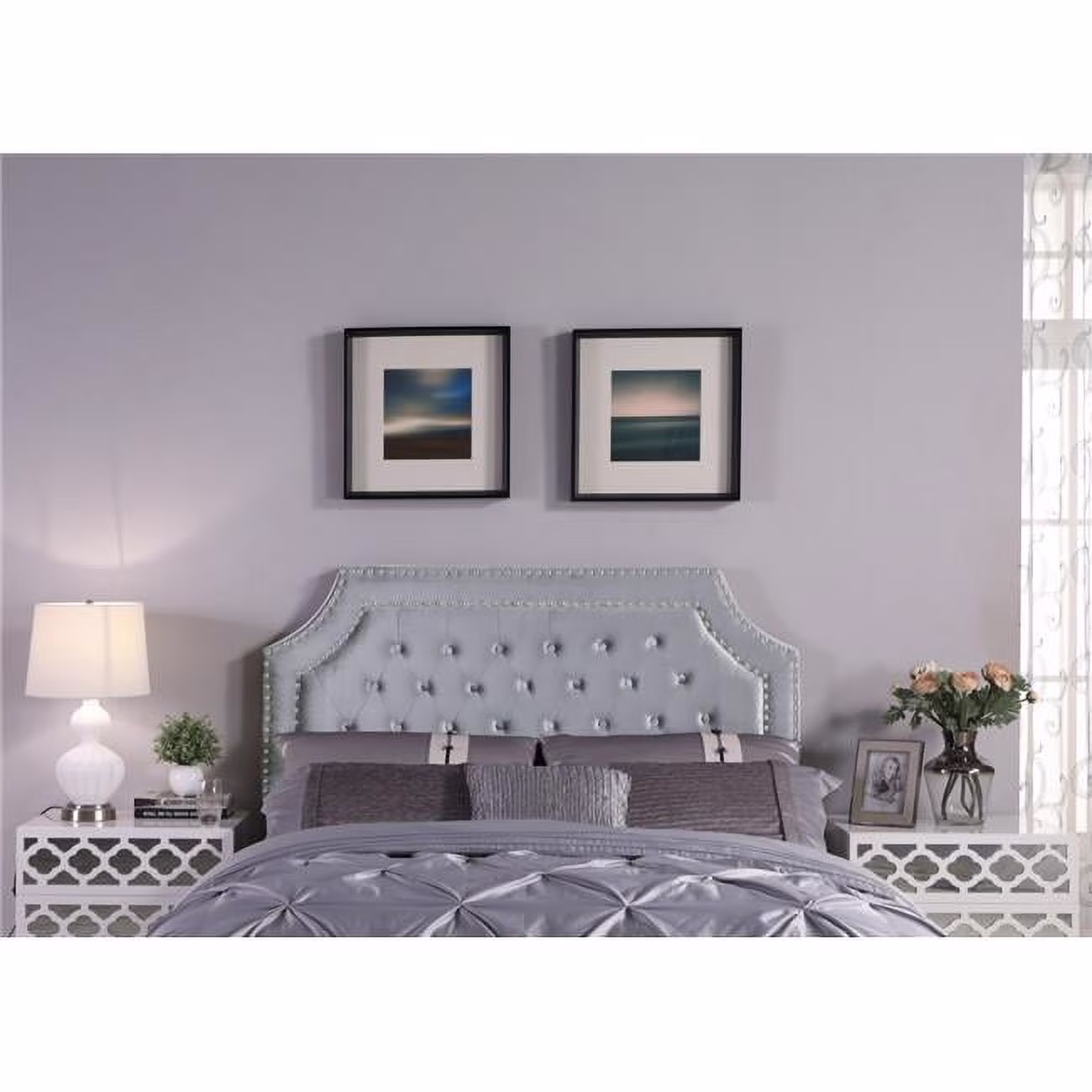 Chic Home  Modern Transitional Leda Headboard, King - Grey - 53.25 x 77.25 x 4 in.