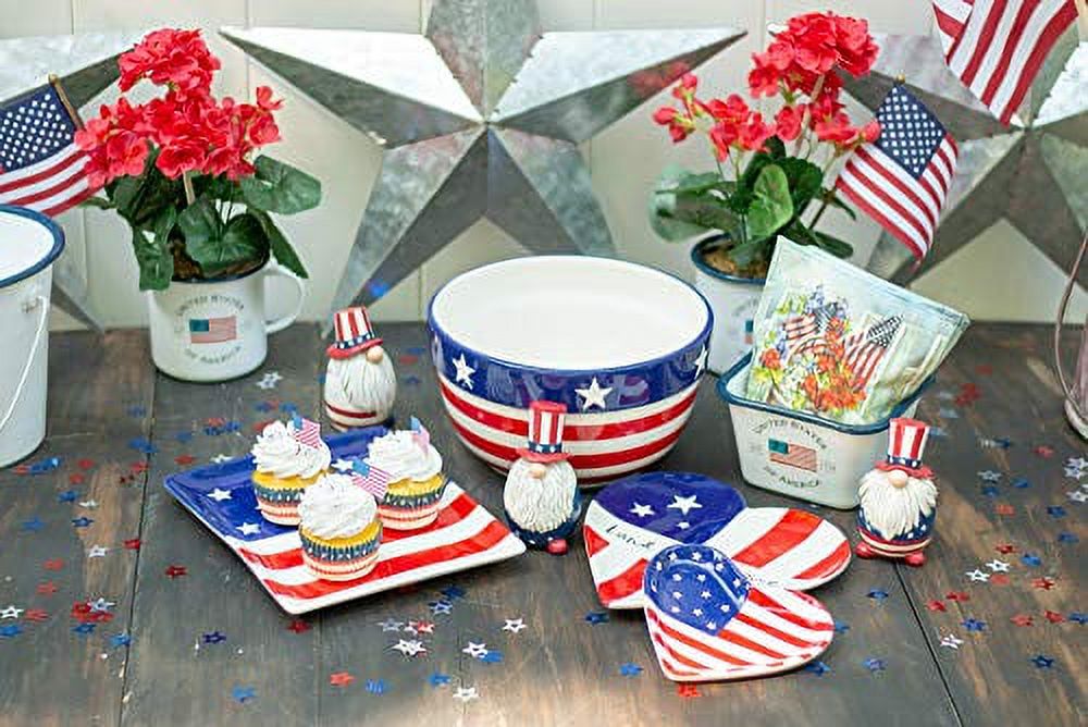 Boston International KAC20091 8 in. Land That I Love Heart Shape Ceramic Plate