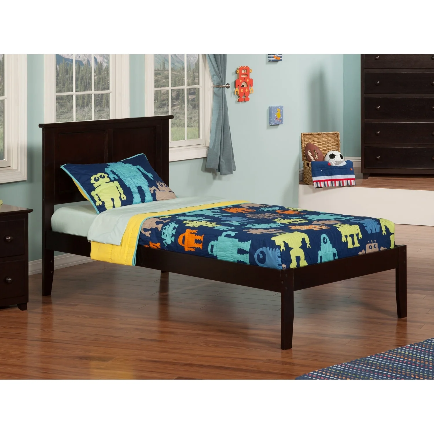 AFI Madison Espresso Twin XL Open-foot Platform Bed