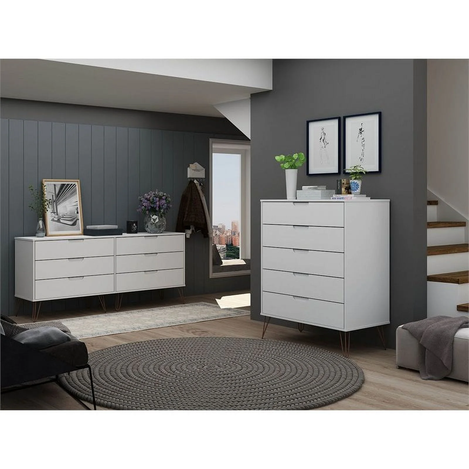 Rockefeller 5-Drawer and 6-Drawer Dresser Set