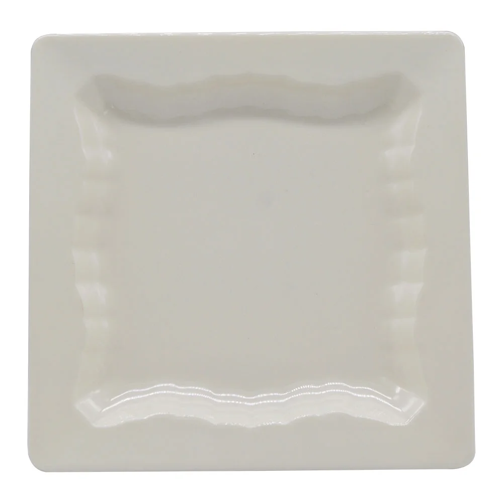 Crown Collections CC-PP104 10 Inch Square Plain White Melamine Dinner Plate - 4 Pcs/Set