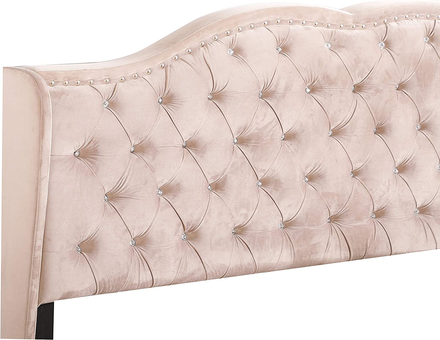 LYKE Home King Upholstered Bed , Beige