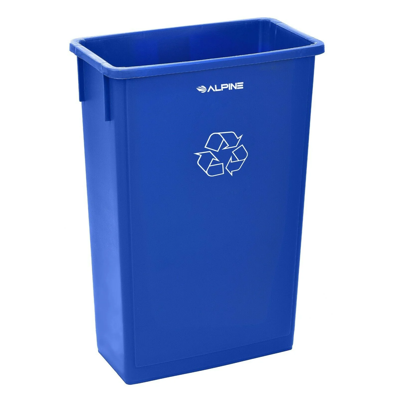 Alpine Industries Blue Trash Can Recycle Bin and Drop Slot Lid