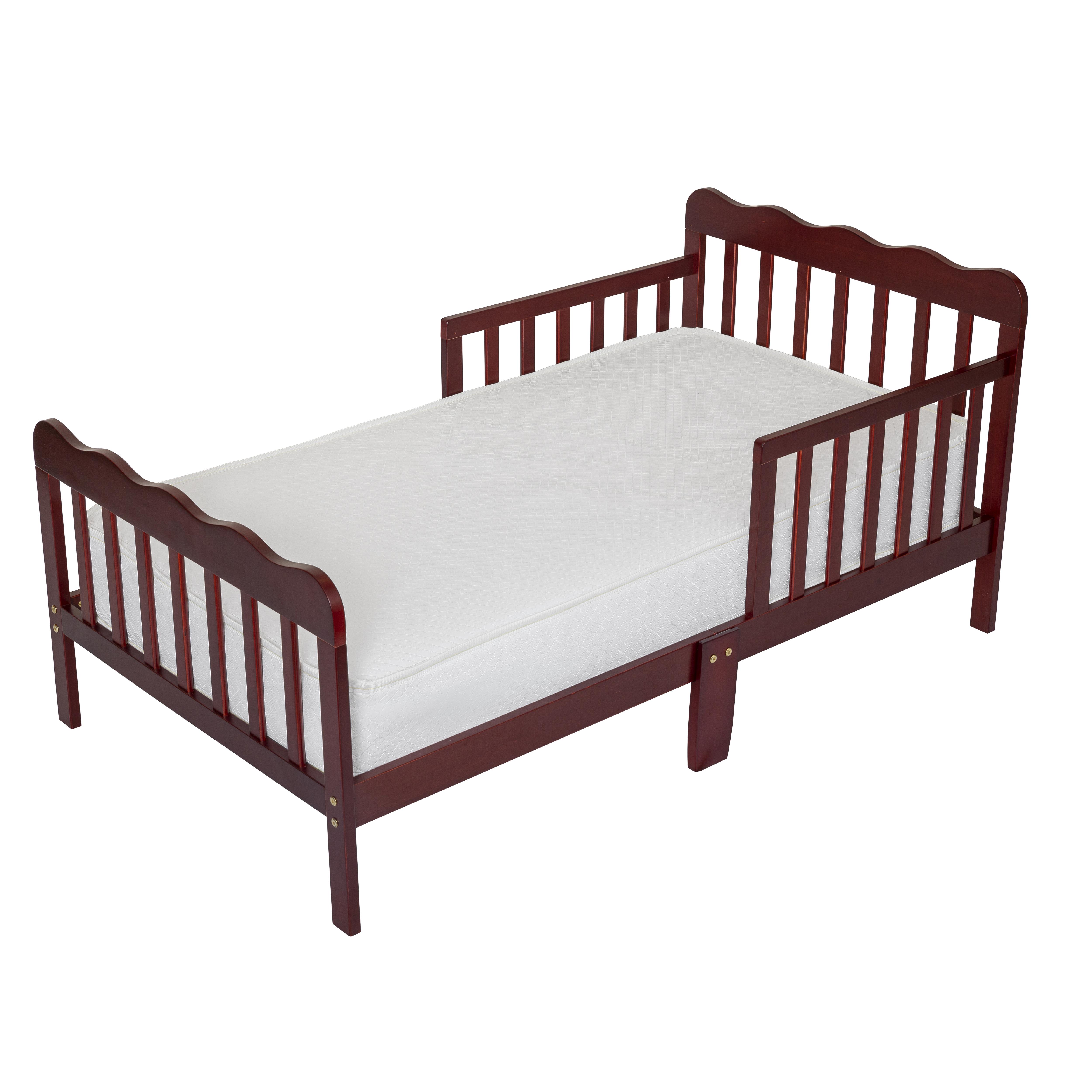 Fizzy Baby Classic Toddler Bed with Rails Wooden Beds for Kids, Cherry