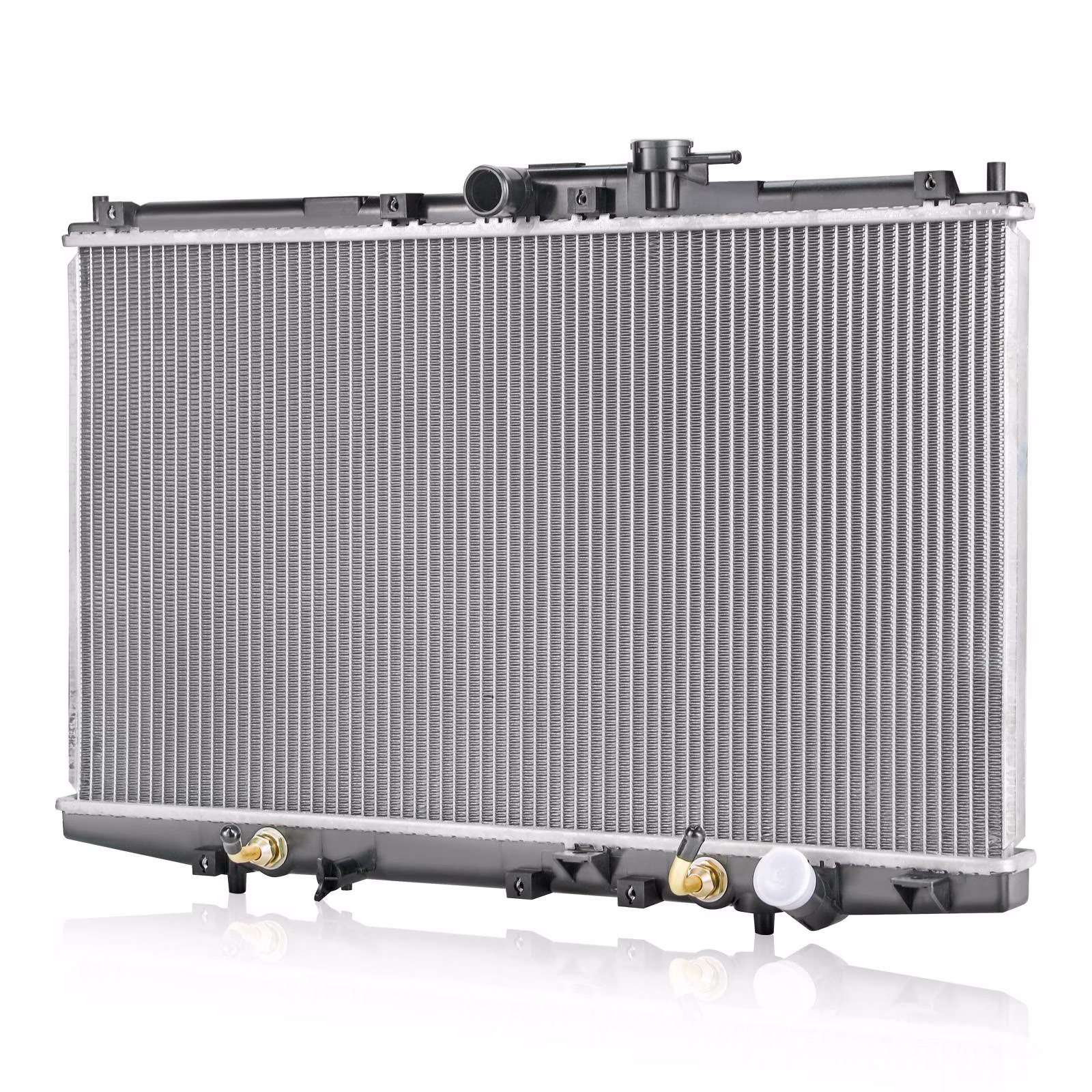 KT 2148 Compact 1-Row Aluminum Radiator, Silvery, Front-Fit Design for Efficient Cooling