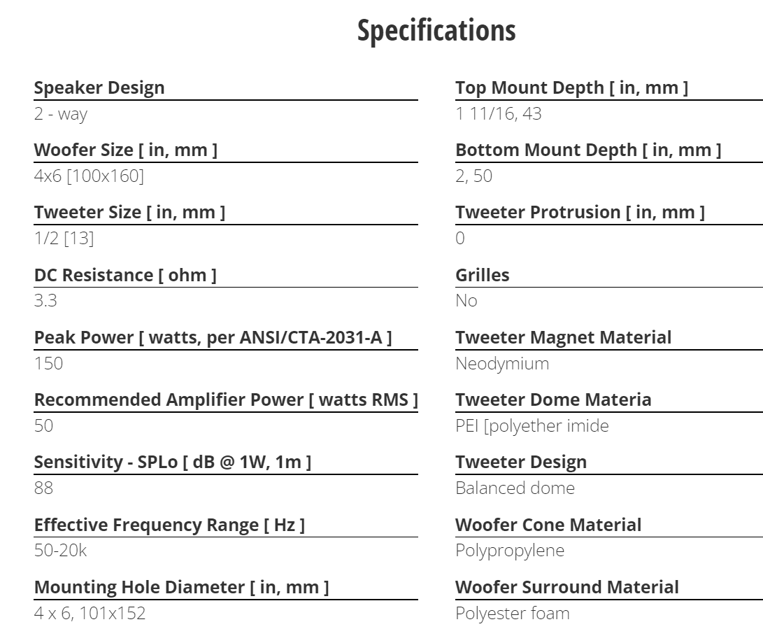 Kicker CS Series 46CSC464 Coaxial 4x6